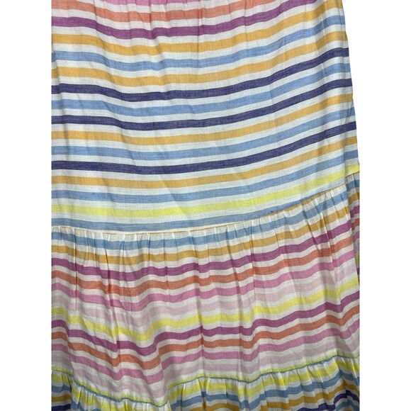 Banjanan Agatha Maxi Skirt Small White Candy Stripe‎ Boho Tiered Resort Wear - Picture 13 of 15